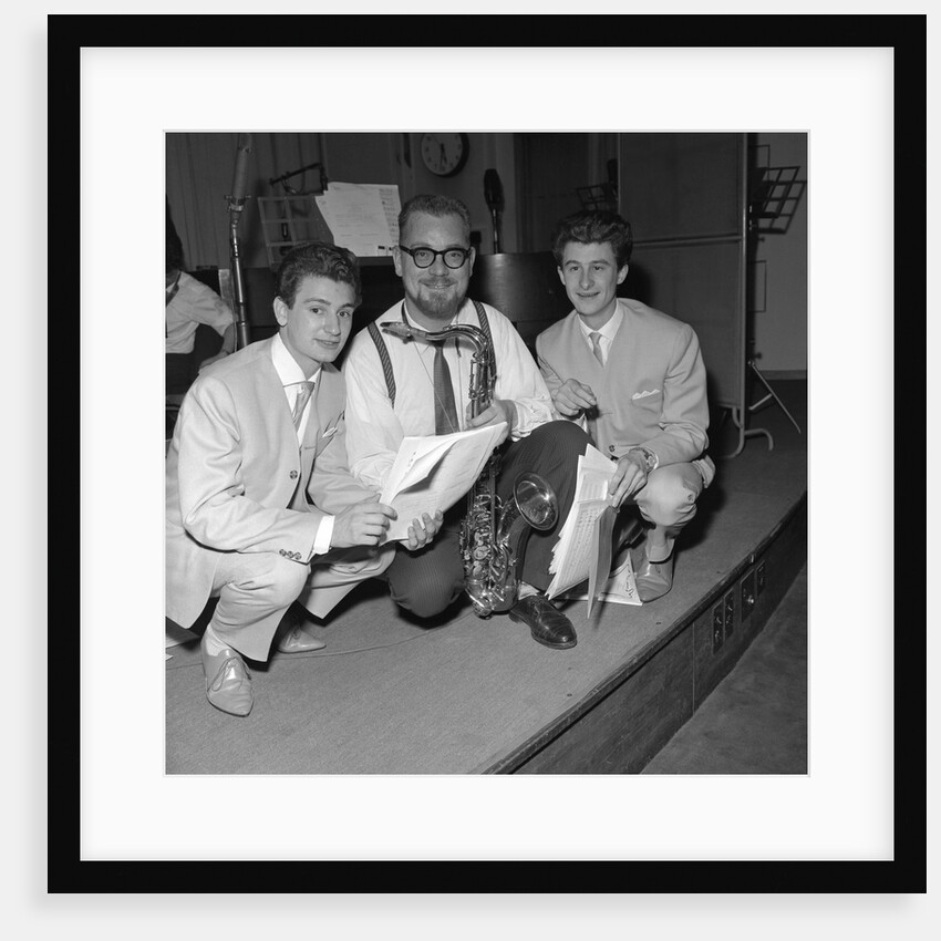 Tenor sax man Red Price featured on the Oh Boy Show with two men by Harry Hammond