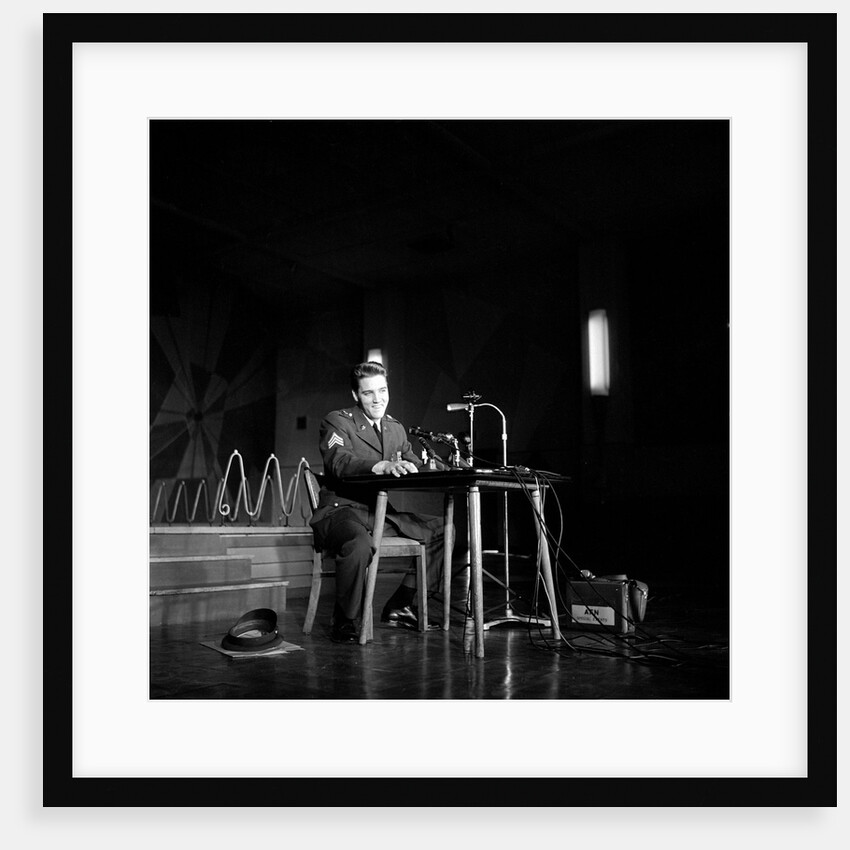 Elvis Presley at a Press Conference in Frankfurt by Harry Hammond