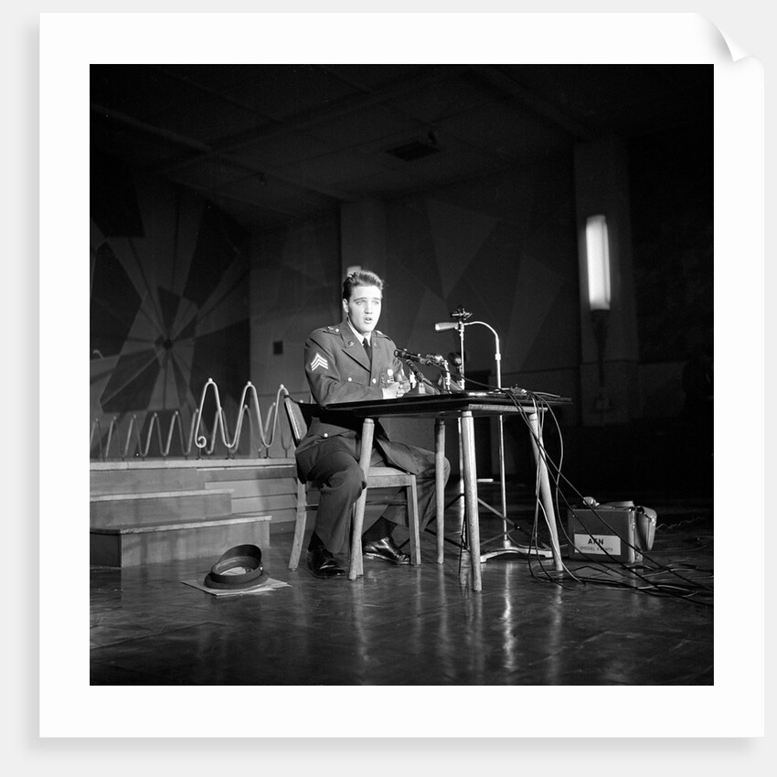 Elvis Presley at a Press Conference in Frankfurt by Harry Hammond