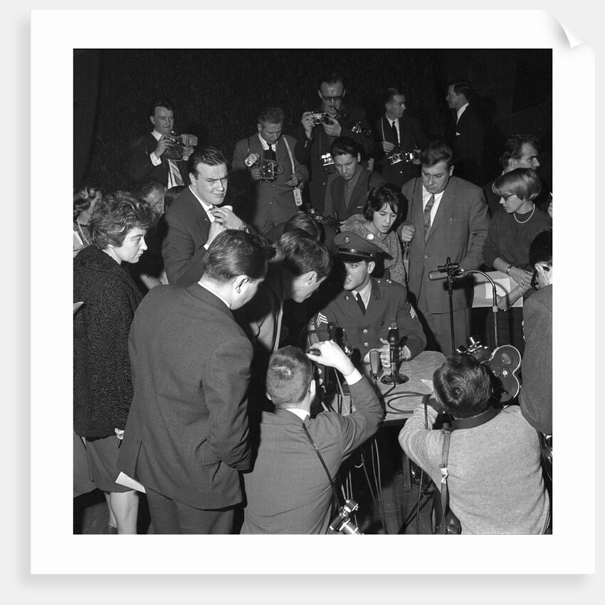 Elvis Presley at a Press Conference in Frankfurt by Harry Hammond