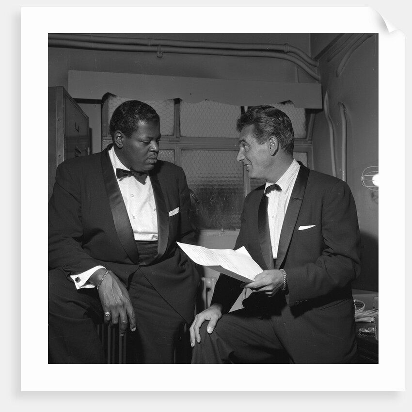 Oscar Peterson with an unknown man by Harry Hammond
