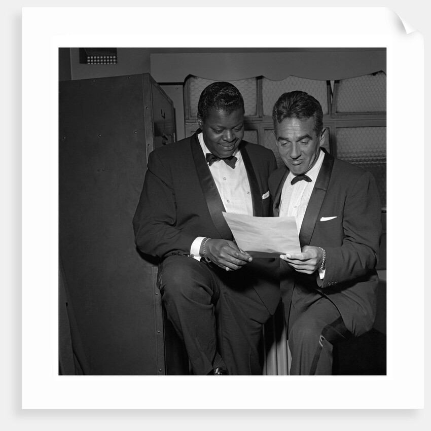 Oscar Peterson with an unknown man by Harry Hammond