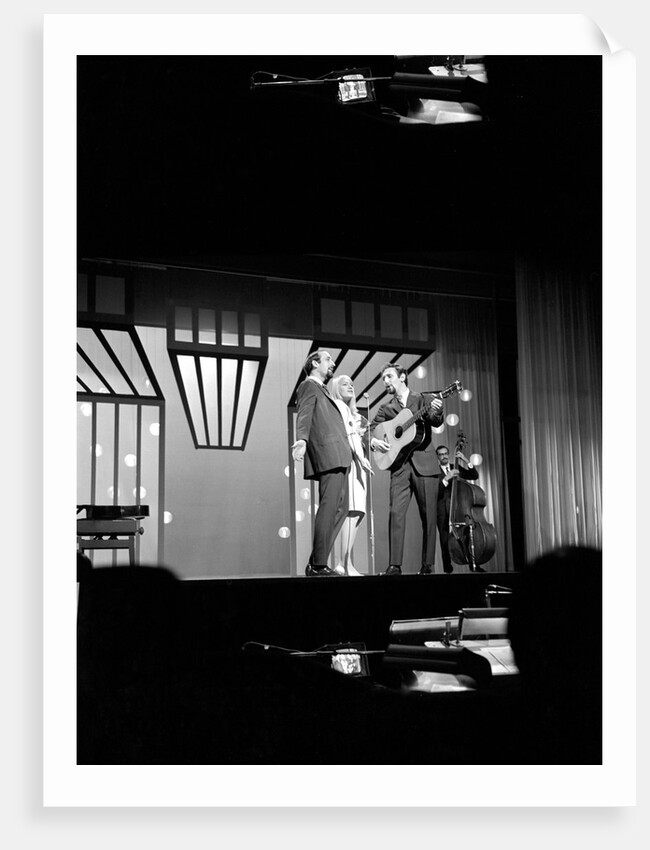 Peter, Mary and Paul on stage at the Palladium by Harry Hammond
