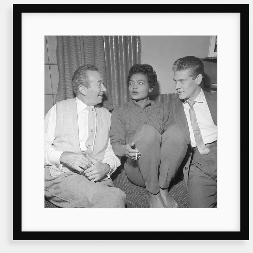 Eartha Kitt with two unnamed men by Harry Hammond