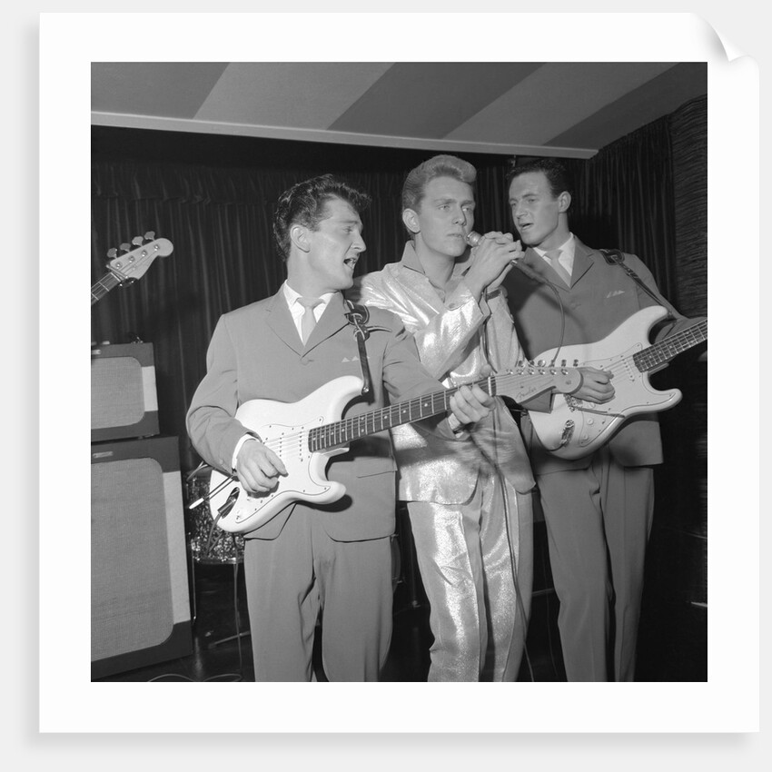 Shane Fenton, aka Alvin Stardust, with backing group The Fentones by Harry Hammond