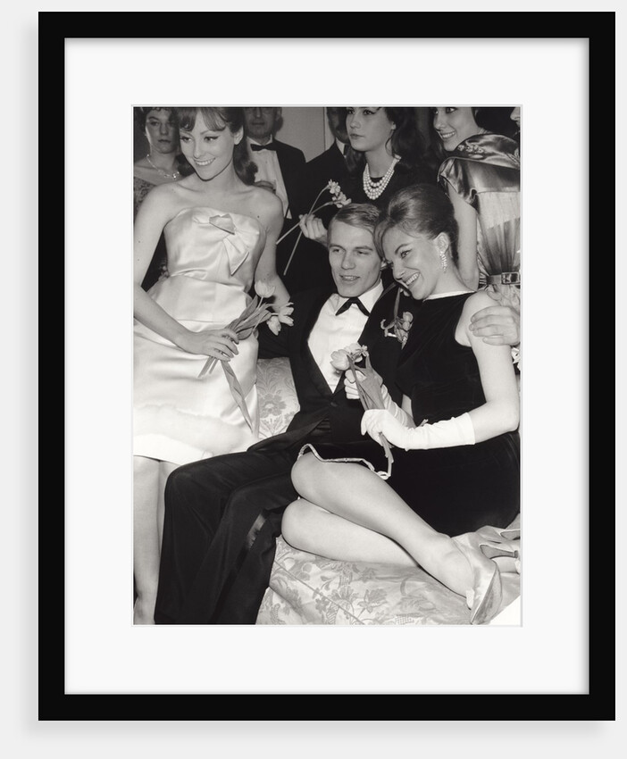 Adam Faith in promotion call with Rank Studio starlets by Harry Hammond