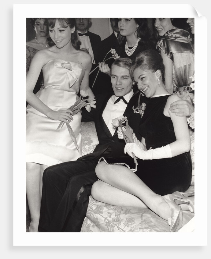 Adam Faith in promotion call with Rank Studio starlets by Harry Hammond