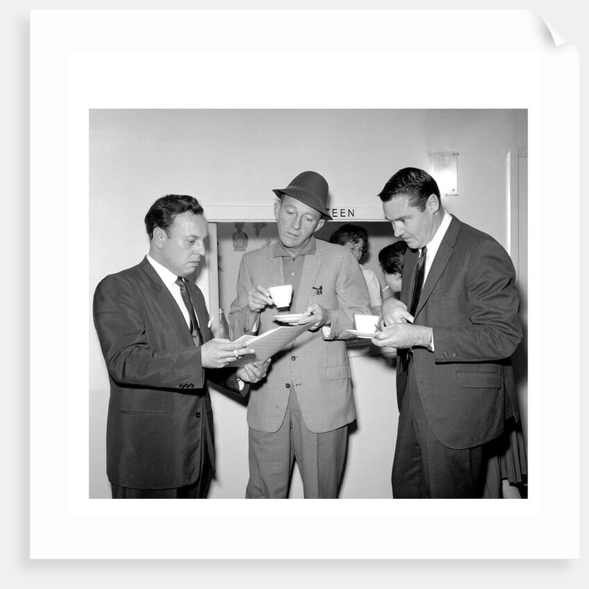 Bing Crosby at recording session at Decca Studios by Harry Hammond