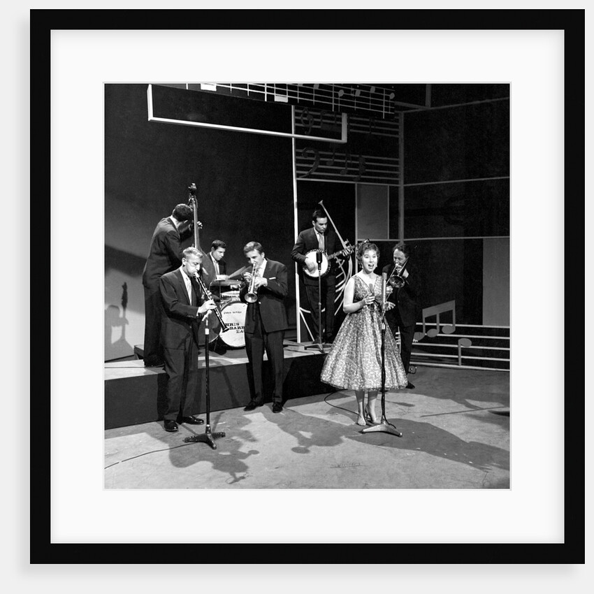 Chris Barber on stage with Ottillie Patterson and Johnny Duncan by Harry Hammond