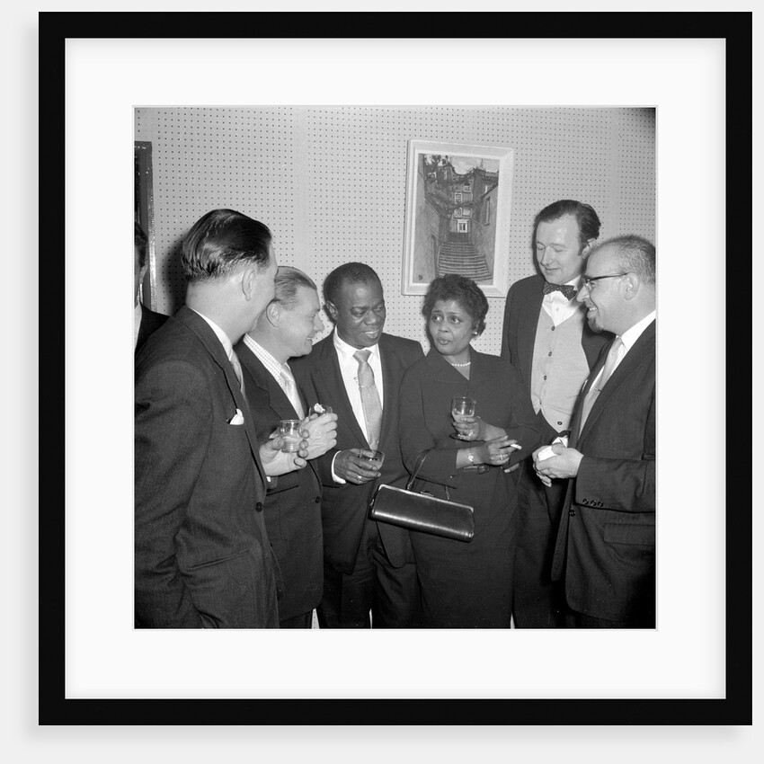 Louis Armstrong with wife, Fred Jackson and Humphrey Lyttelton by Harry Hammond
