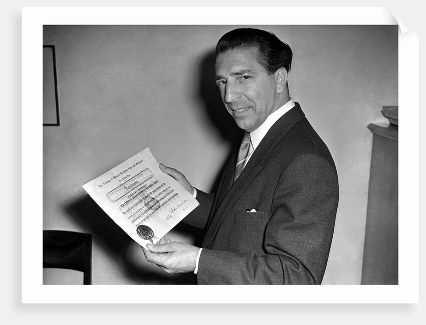 Mantovani with award by Harry Hammond