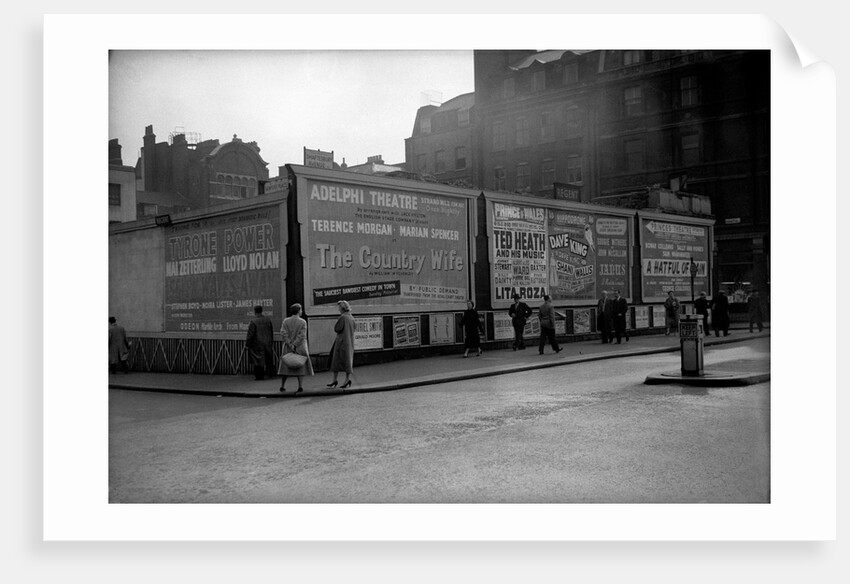Billboards advertising concerts in London by Harry Hammond