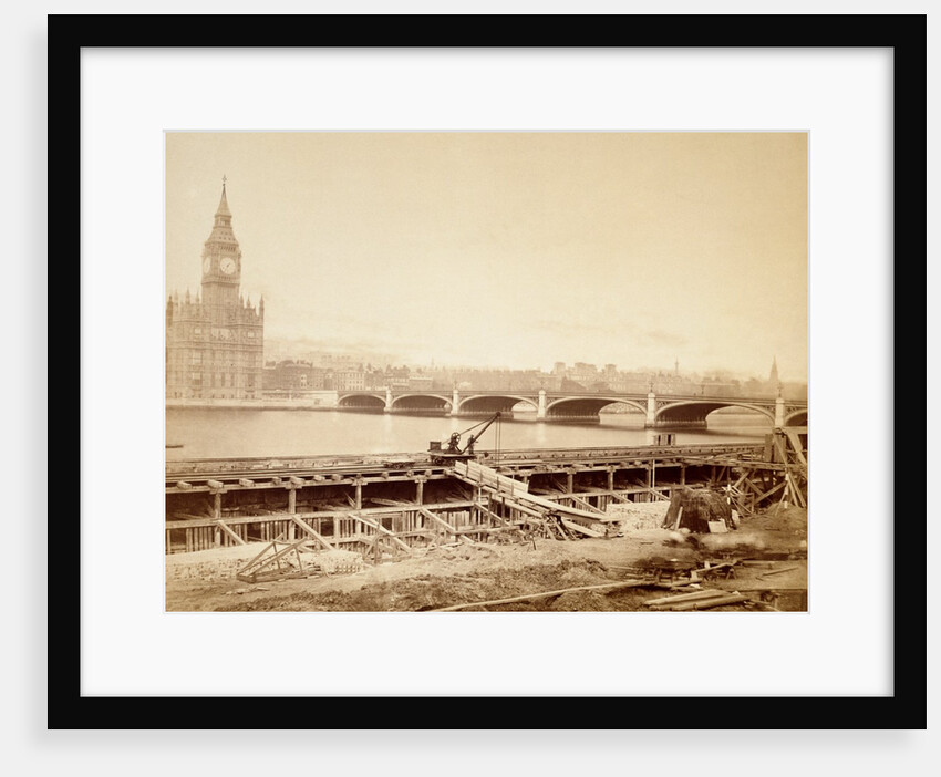 Westminster Bridge over the river at high tide by William Strudwick