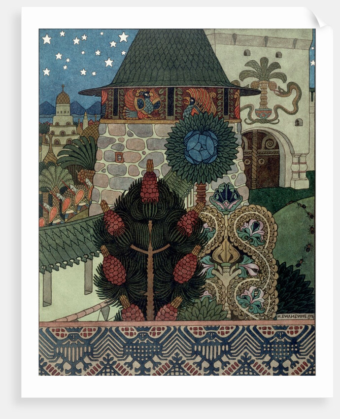 Ornate Flowers in a Garden by Ivan Iakovlevich Bilibin