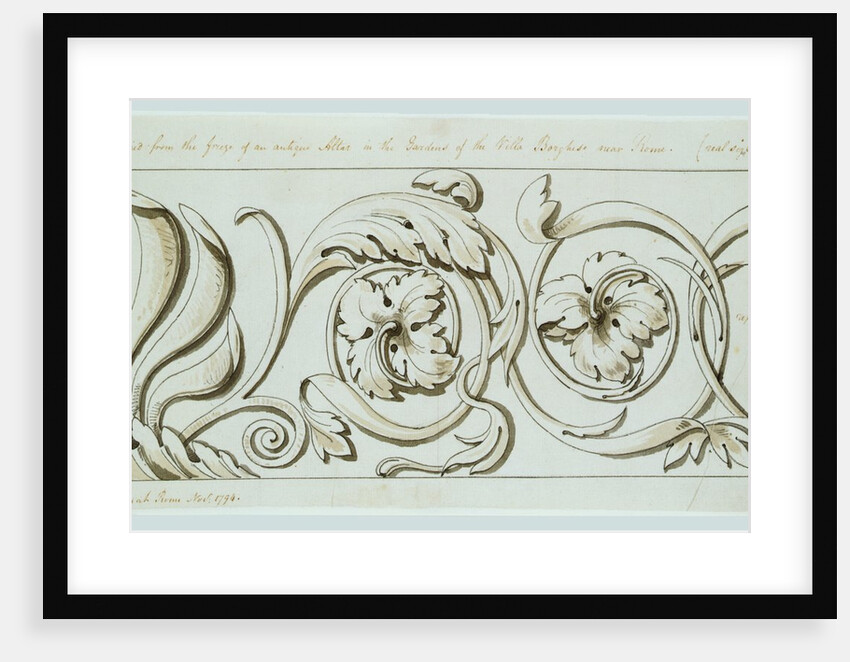 Frieze of an antique altar in the Gardens of the Villa Borghese near Rome by Charles Heathcote Tatham
