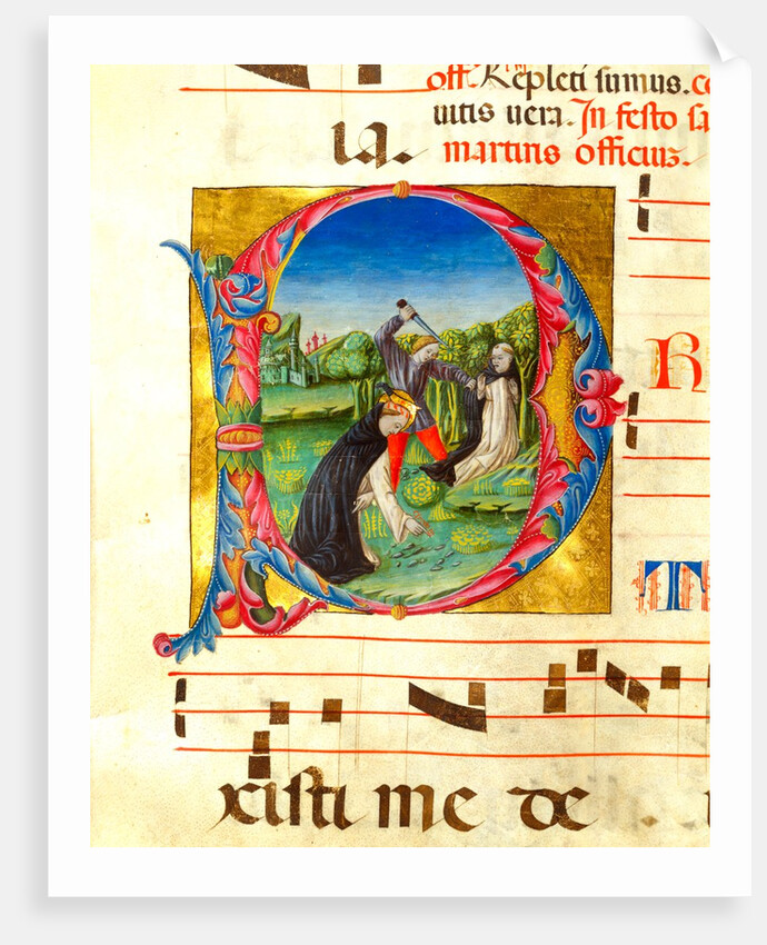 Initial letter P, depicting The Martyrdom of St Peter by Anonymous