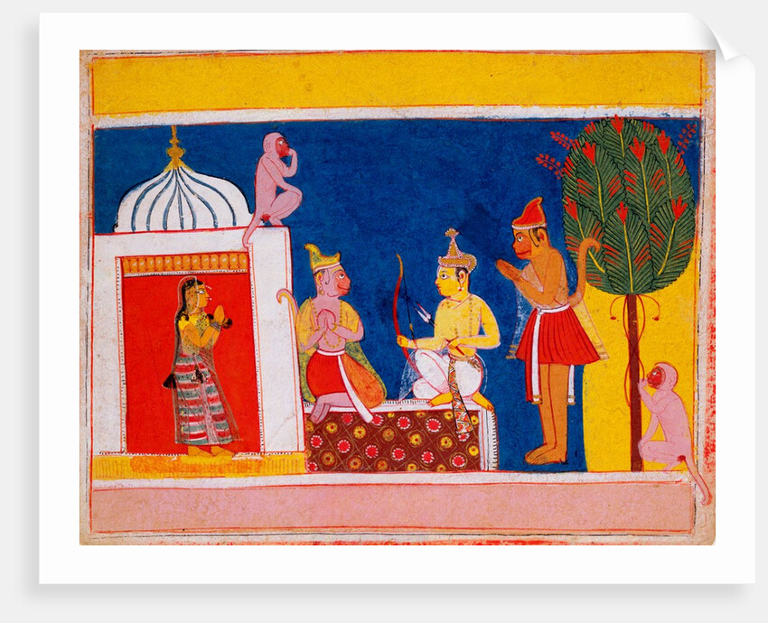 Hanuman and other Monkeys in conversation with Rama by Unknown