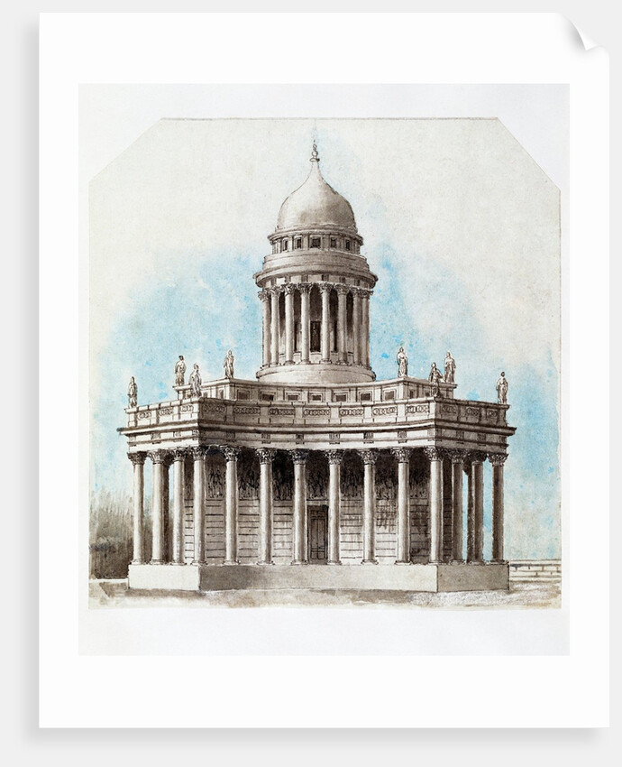 Architectural design for a building in classical style by Samuel Huggins