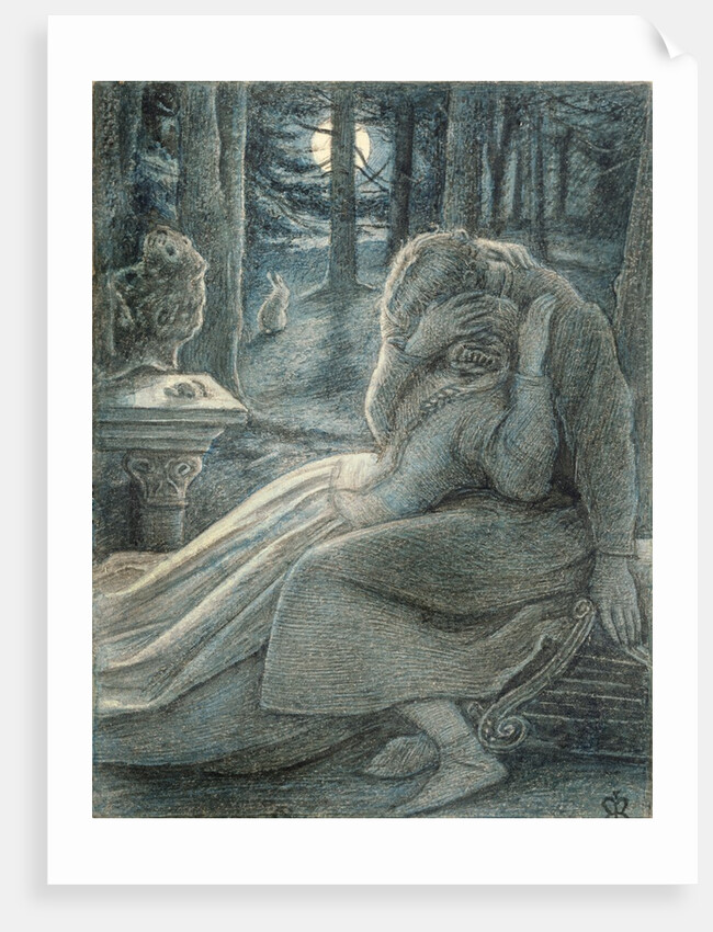 Love, a couple in a wood by John Everett Millais