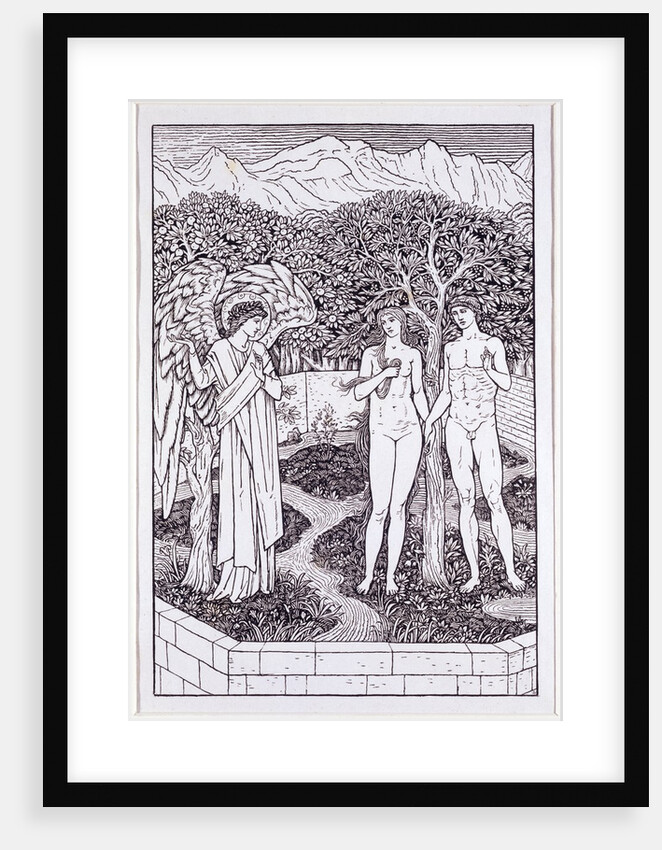 Adam and Eve in the Garden of Eden by William Morris