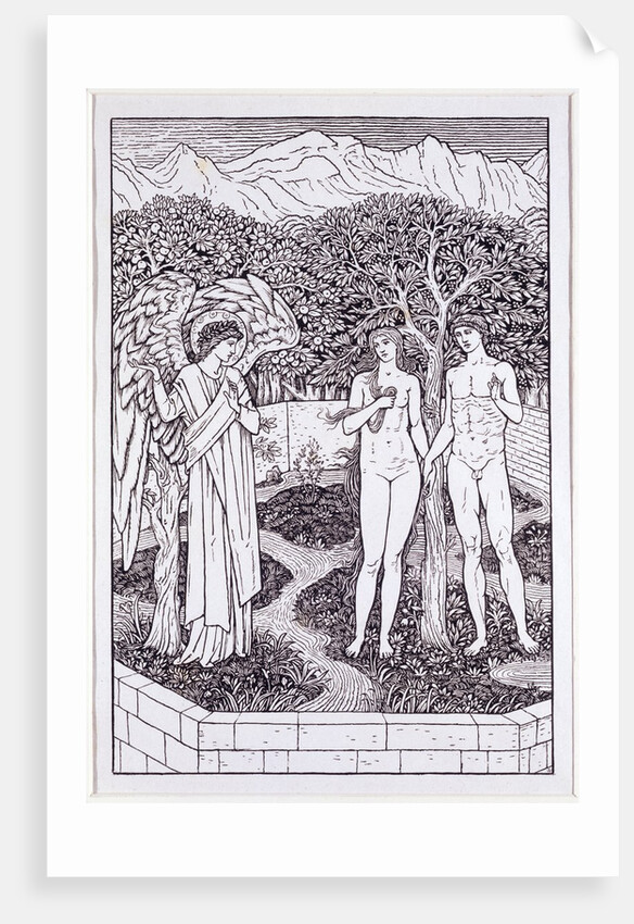 Adam and Eve in the Garden of Eden by William Morris