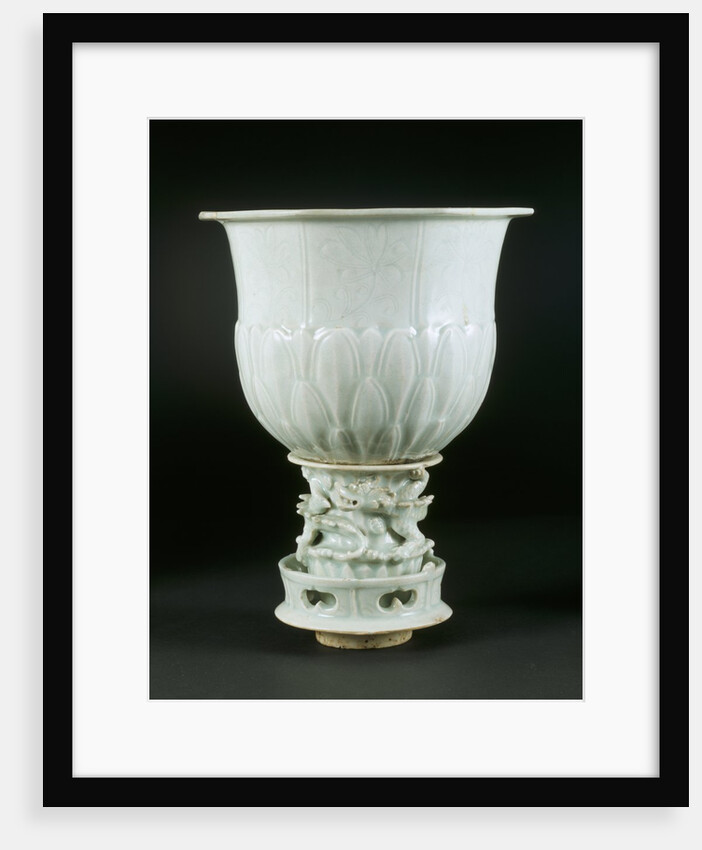 Lotus Vase & Dragon Pedestal by Unknown