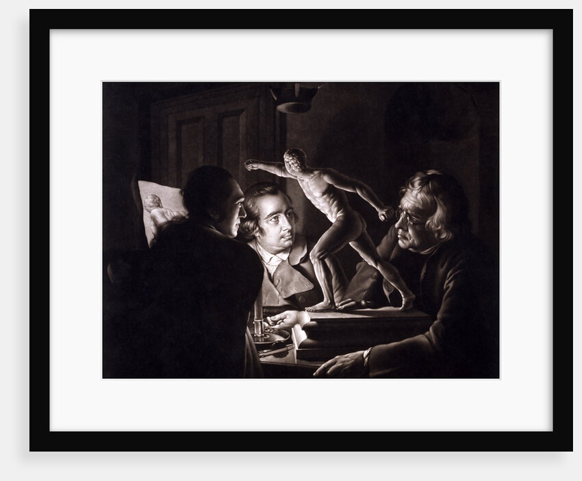 Three Men Viewing the Figure of a Gladiator by William Pether