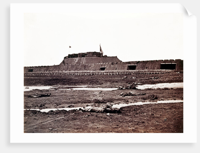 The side of the fort from which the Chinese escaped the effects of the British and French Artillery by Felice Beato
