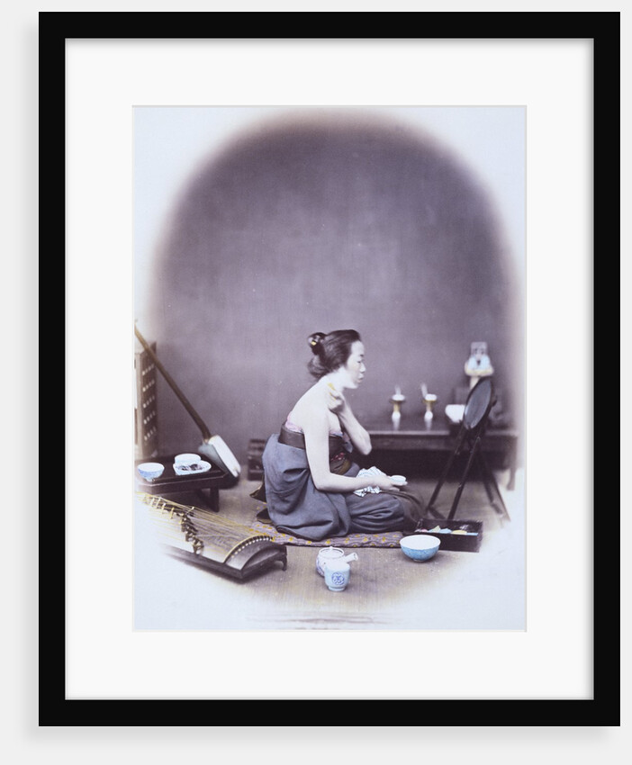 A Japanese girl at her toilet by Felice Beato