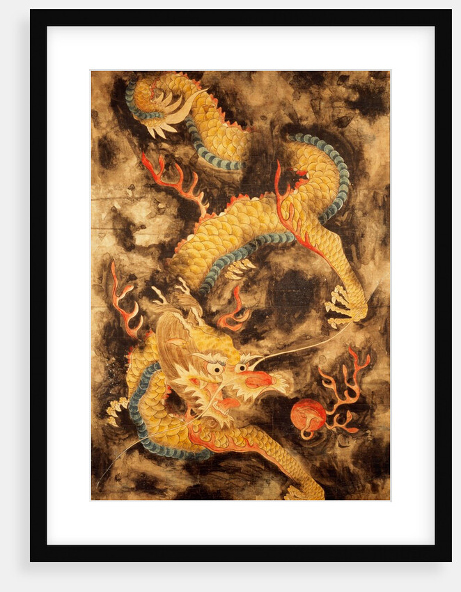 Dragon Amongst Clouds Chasing The Flaming Pearl. Korea, 19th century by Unknown