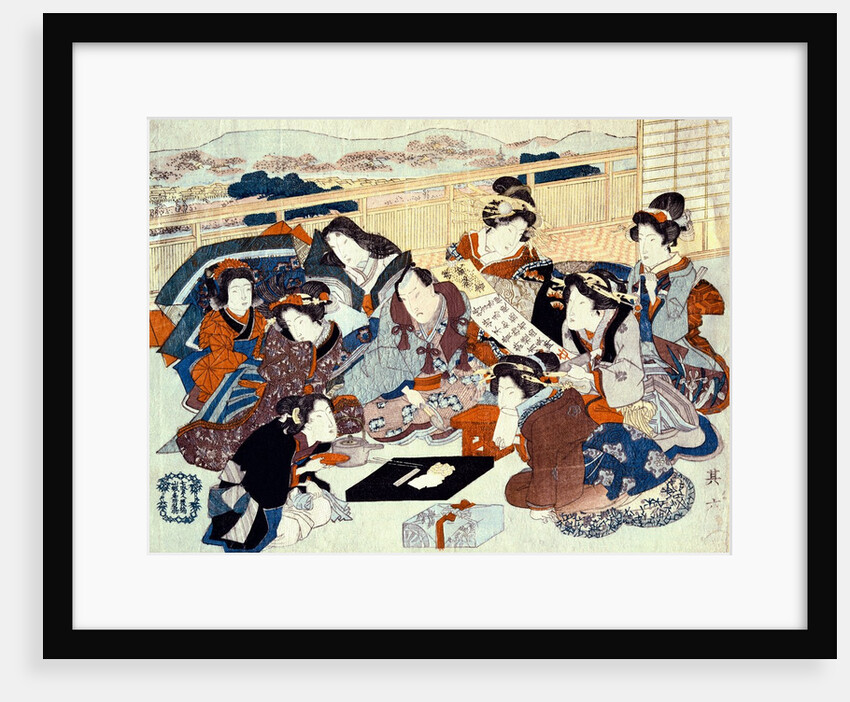 An actor seated surrounded by fashionable women by Utagawa Kunisada