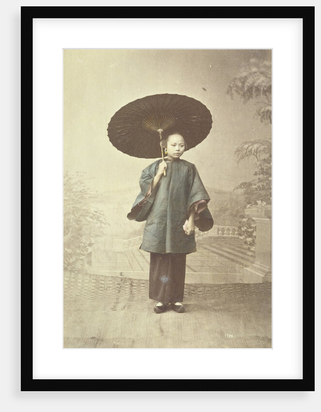 Young girl with sunshade by Unknown