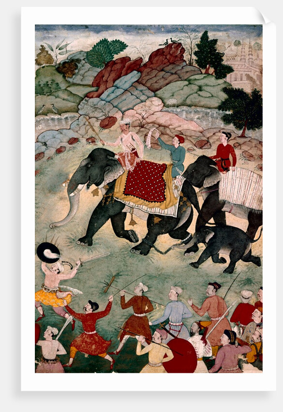 A Party of Elephant Hunters. India, early 18th century by Unknown