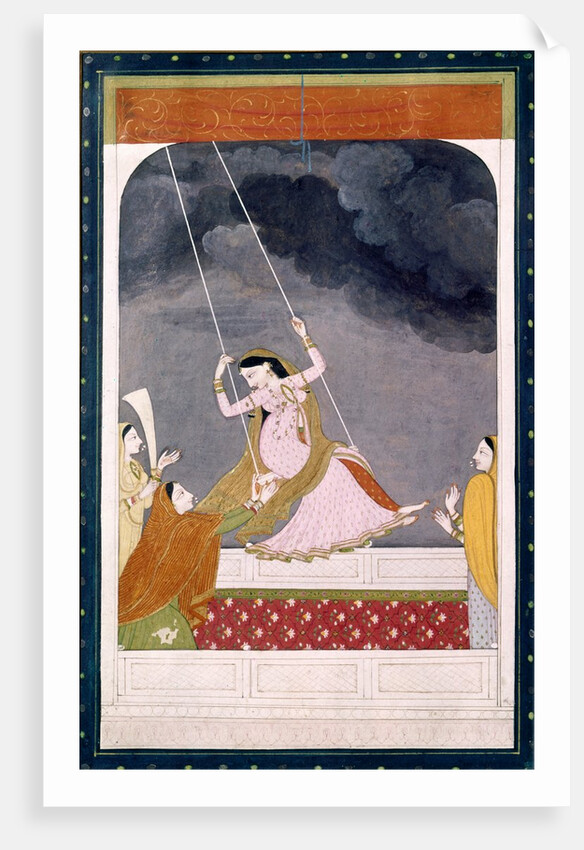 A lady on a swing. Kangra, India, late 18th century by Unknown