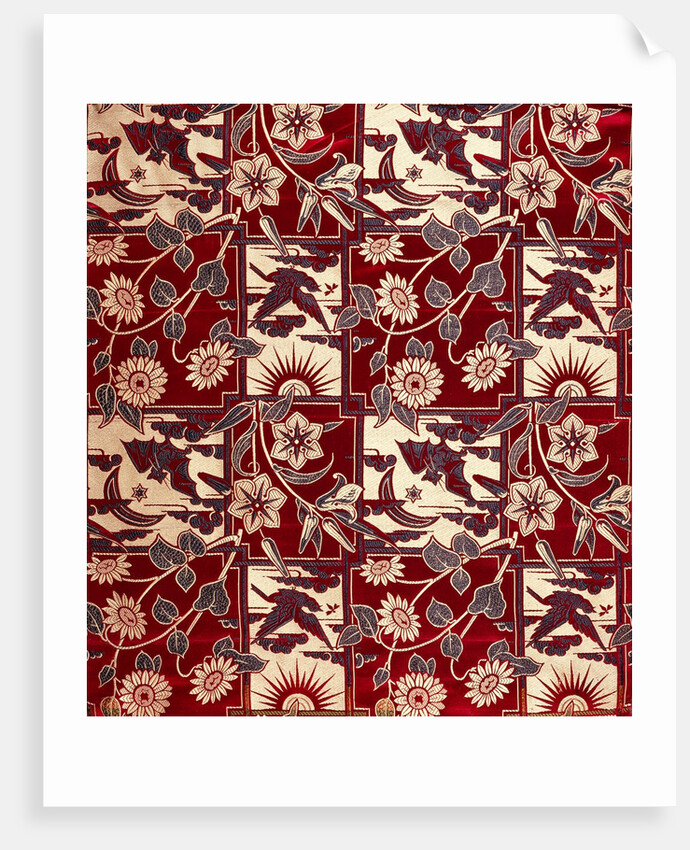 Moon, Sun and Bird furnishing fabric by George Charles Haité