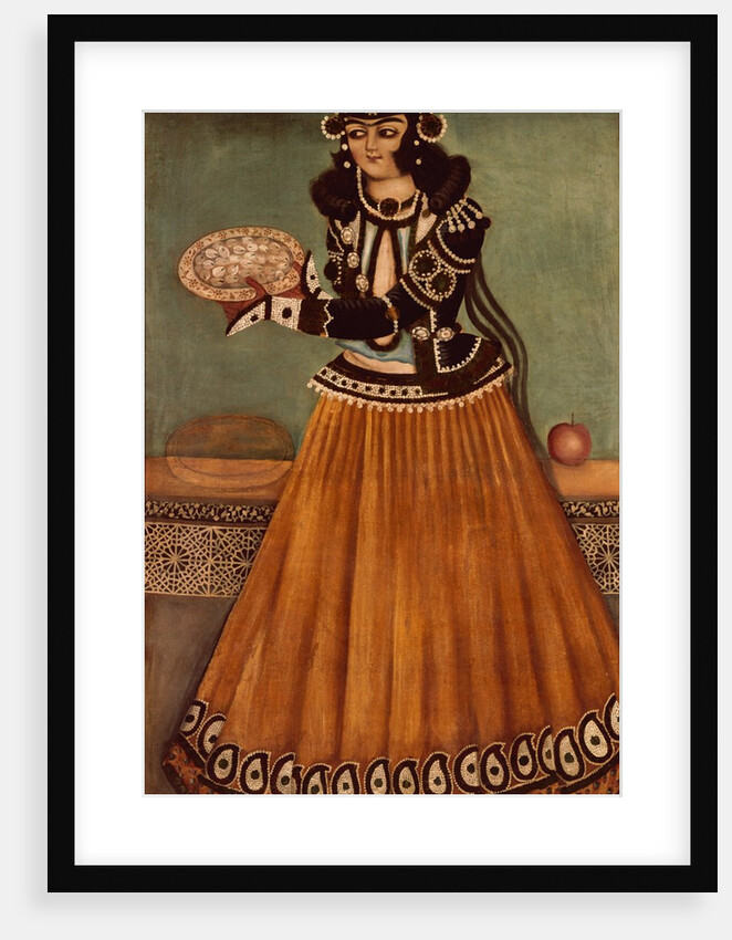 Lady offering sweetmeats. Iran, Qajar dynasty, 19th century by Unknown