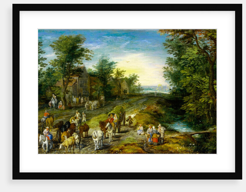 Road Scene with Figures by Jan Brueghel(the Elder)
