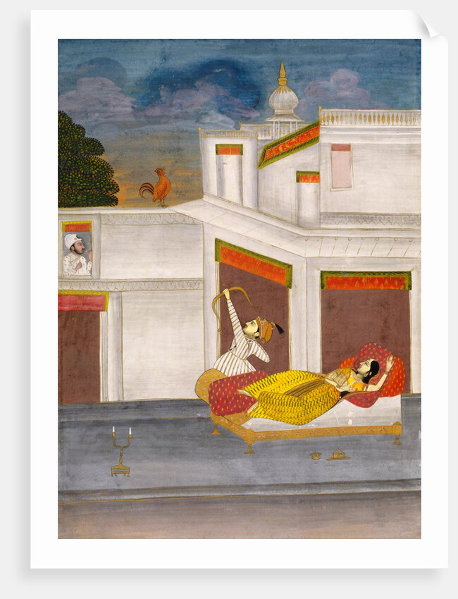 Lover shooting at a cock, herald of the dawn. India, late 18th century by Unknown