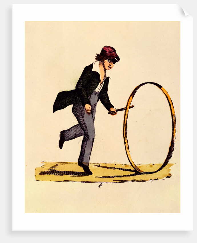 Detail of a boy with a hoop, from The Instructure Picture Book. England, 1857 by Unknown