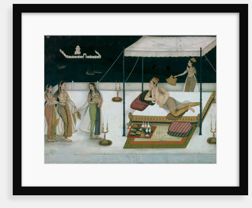 Prince Murad receiving a lady at night. India, Mughal period, 1680-90 by Unknown
