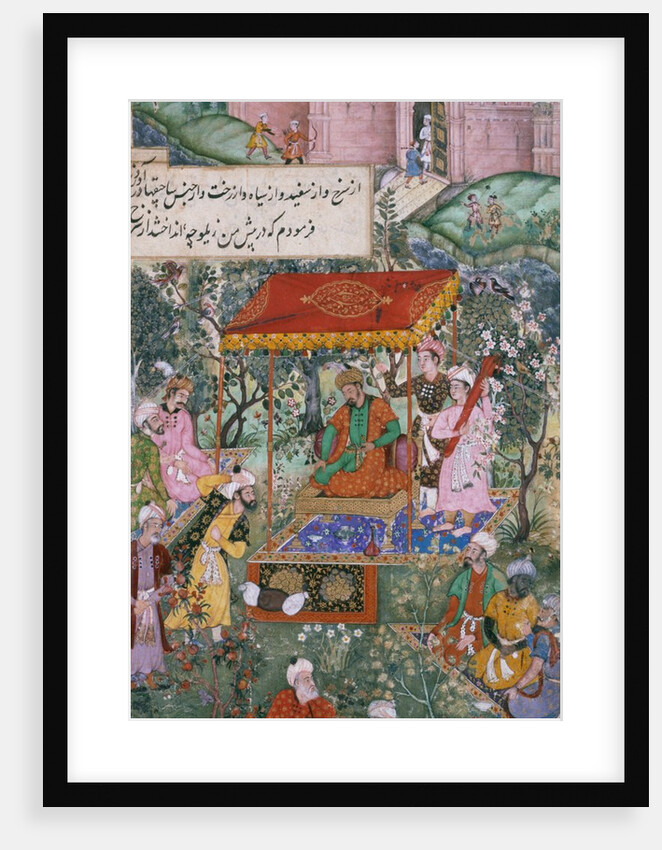 Babur receiving Uzbeck and Rajput envoys in a garden at Agra by Ram Das