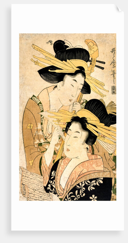 Two courtesans by Kitagawa Utamaro