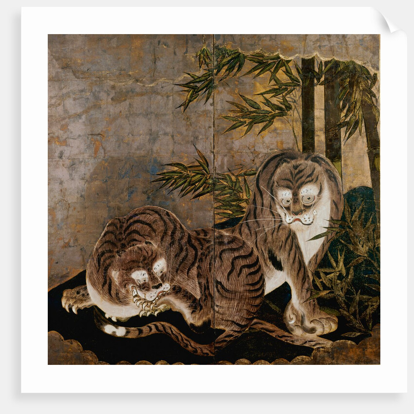 Two-leafed painted screen. Japan, 17th century by Unknown
