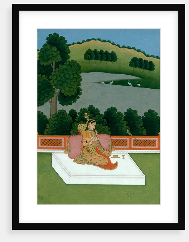 A lady playing the Vina. Murshidabad, India, mid-18th century by Unknown