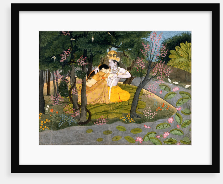 Radha and Krishna in a Grove. Kangra, India, late 18th century by Unknown