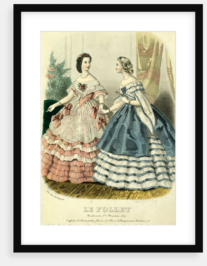 Two Ladies in Ball Dresses. France, mid-19th century by Unknown