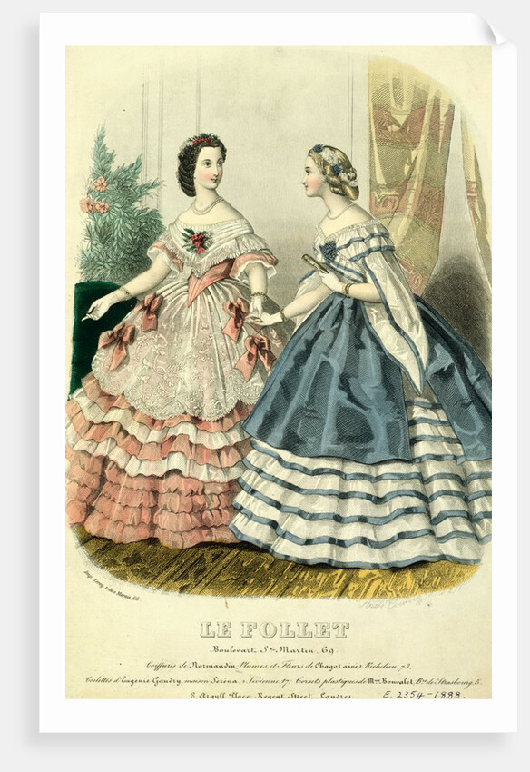 Two Ladies in Ball Dresses. France, mid-19th century by Unknown
