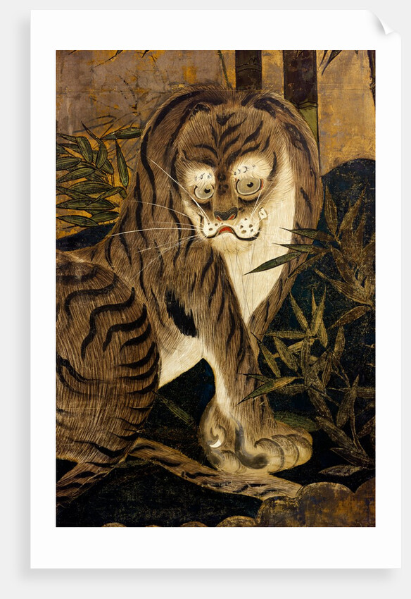 Tiger, depicted on a painted screen. Japan, 17th century by Anonymous