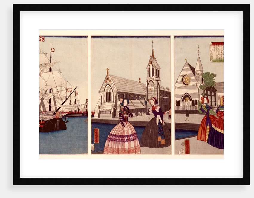 A Port in The United States. Japan, 19th century by Anonymous