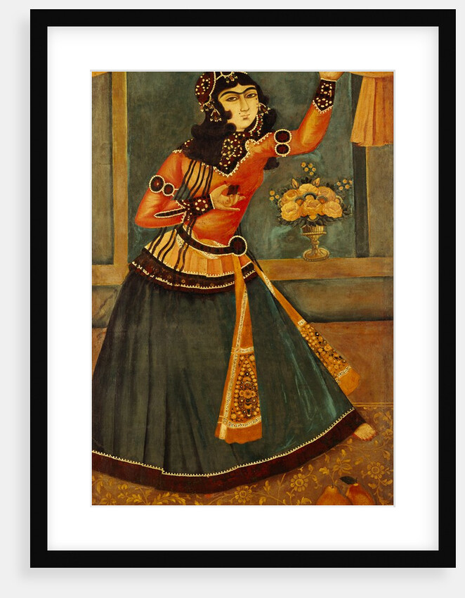 Lady Dancing and Playing Castanets. Iran, Qajar dynasty, 19th century by Unknown